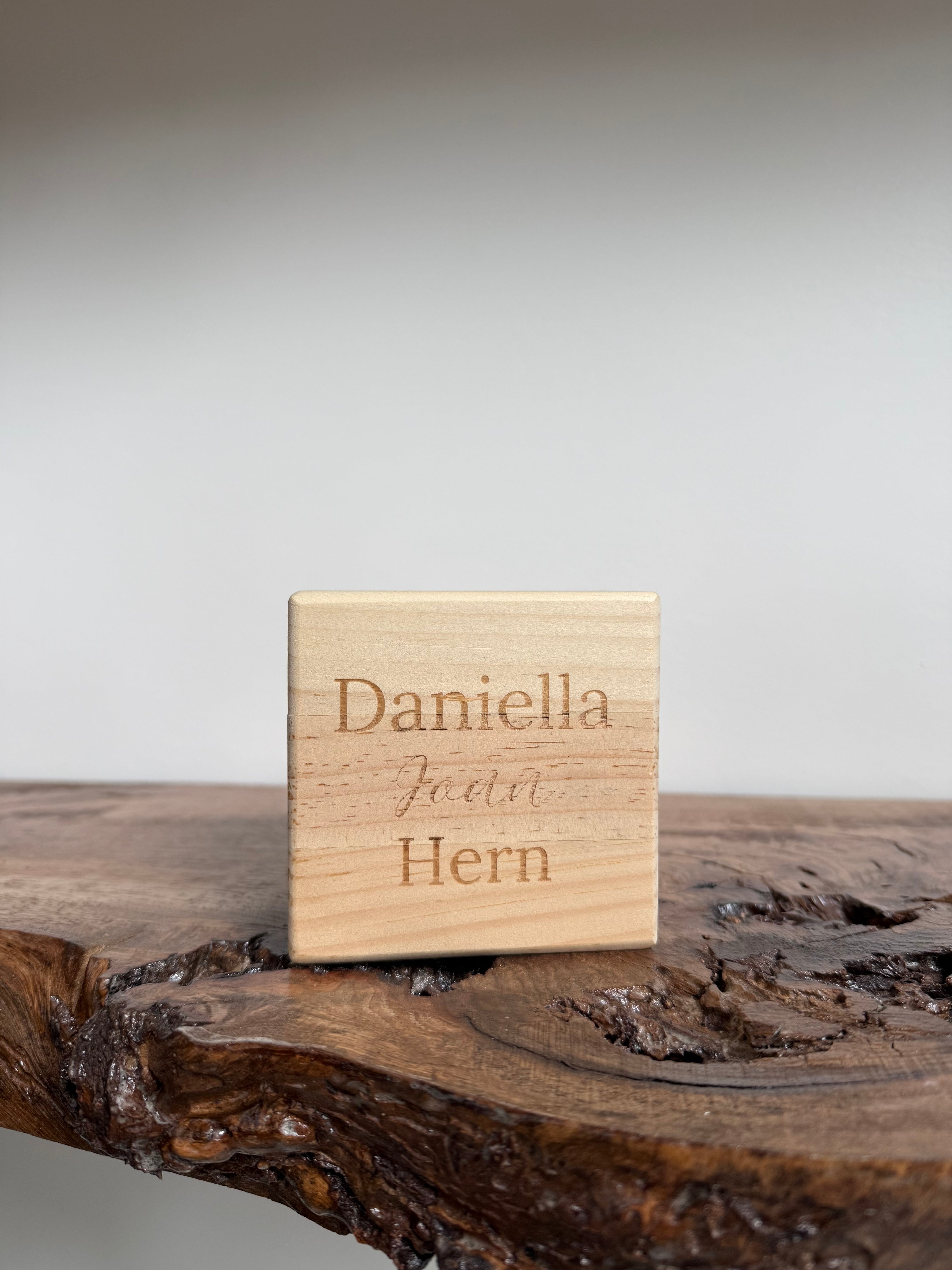 Baby Stats Wooden Block